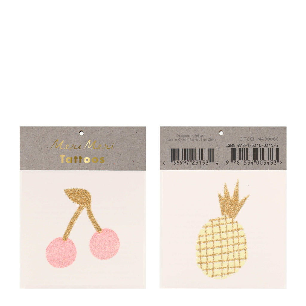 Cherry & Pineapple Small Tattoos