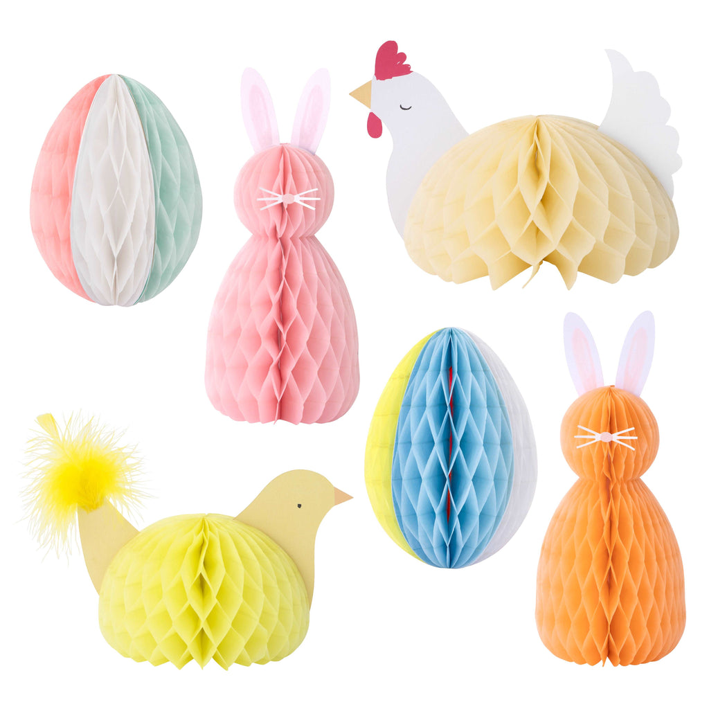 Spring Easter Honeycomb Decorations (set of 6)