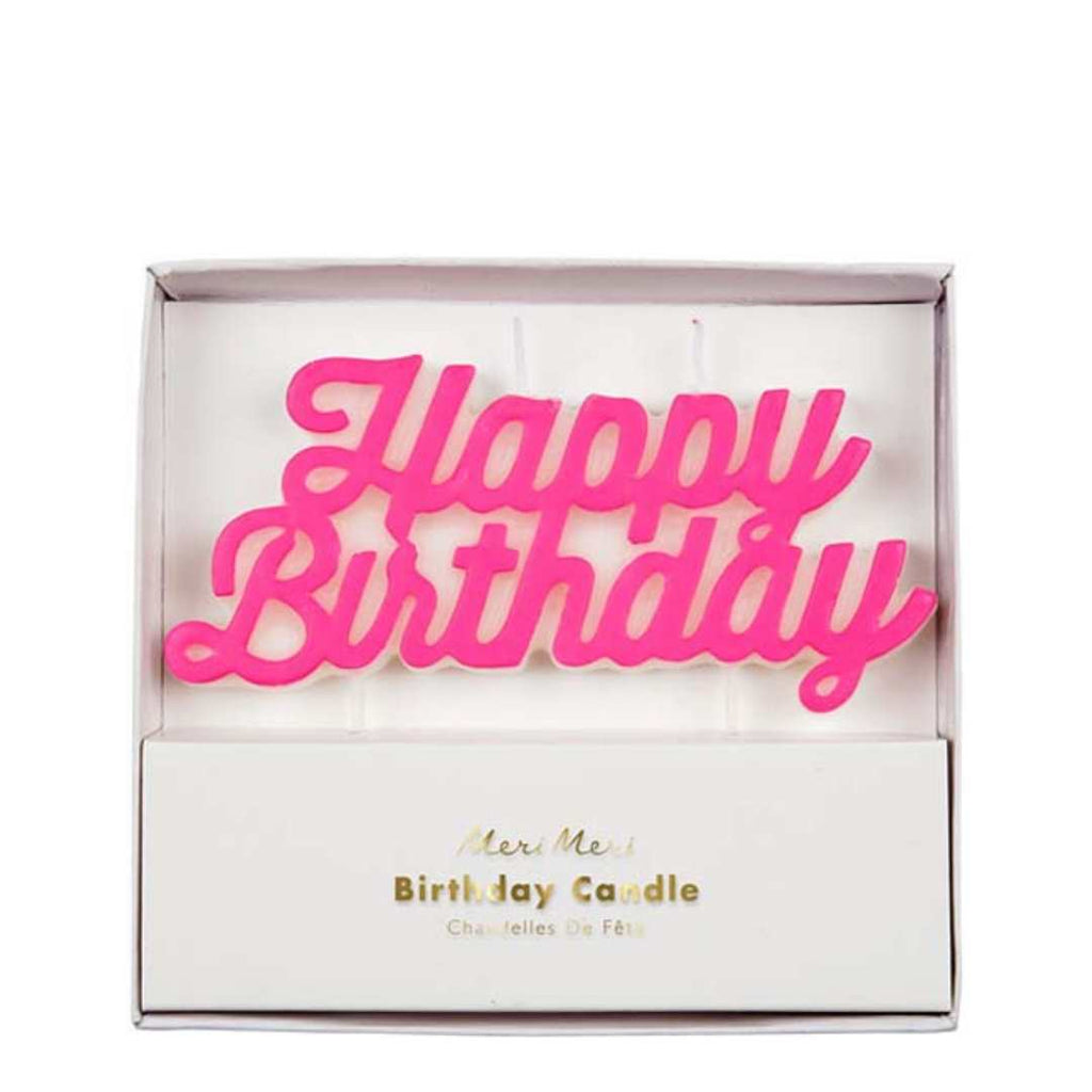 Pink Happy Birthday Candle
