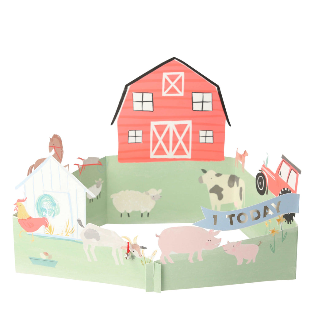 On the Farm 3D Scene Card