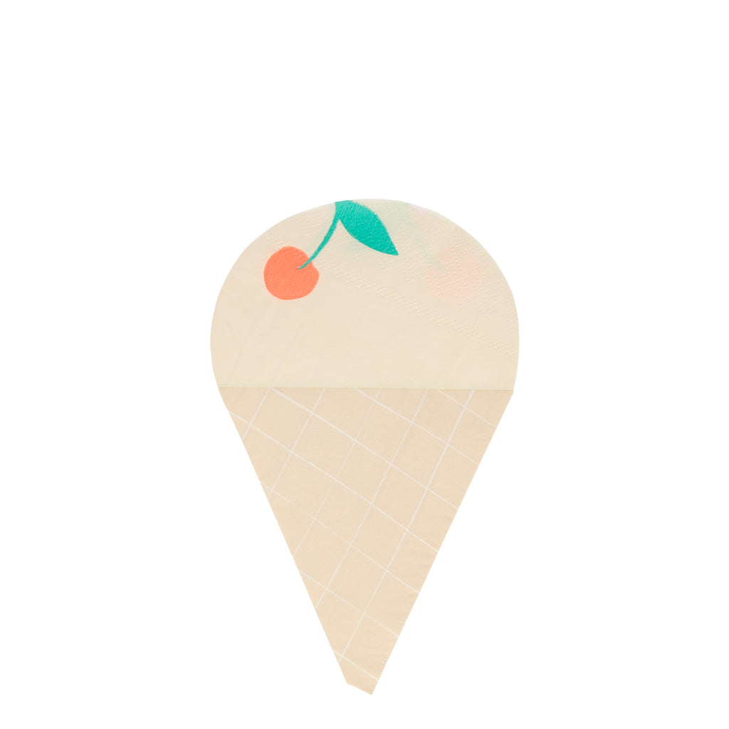 Meri Meri Ice cream cone paper napkins - white, pale pink, blush and cream