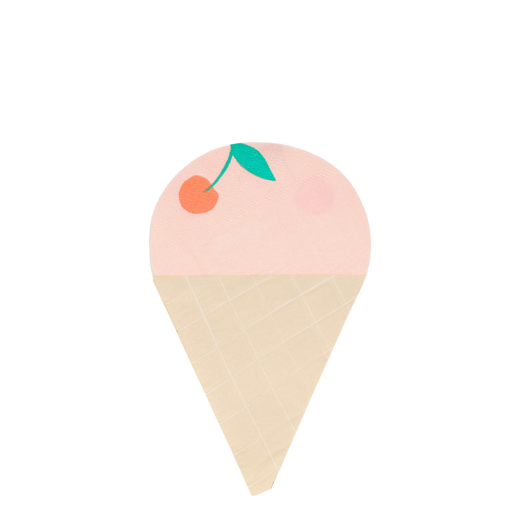 Meri Meri Ice cream cone paper napkins - white, pale pink, blush and cream