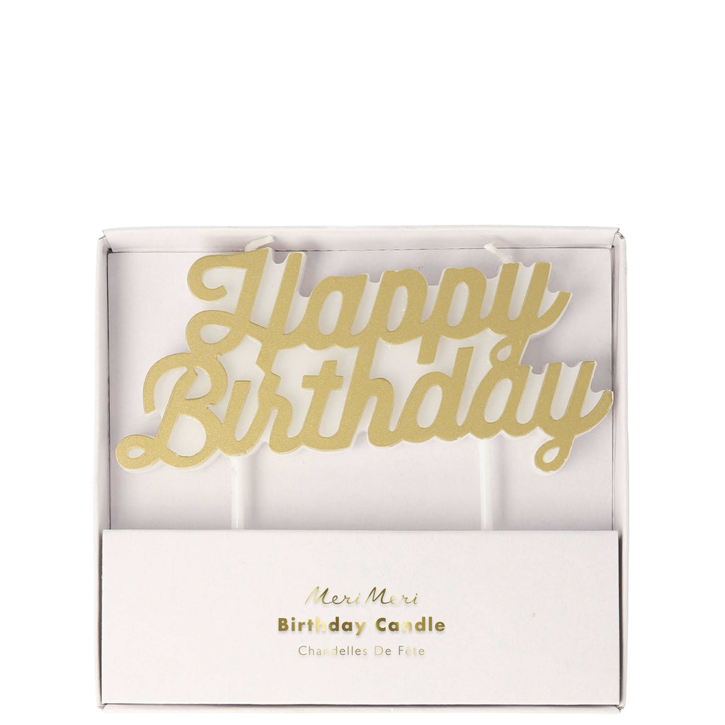  Meri Meri party supplies Gold Happy Birthday Candle