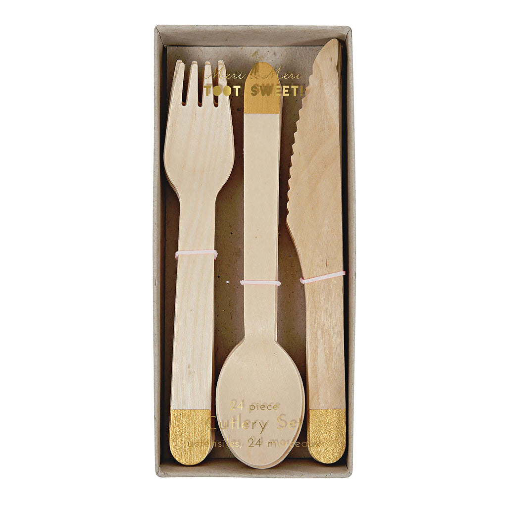 Gold Wooden Cutlery