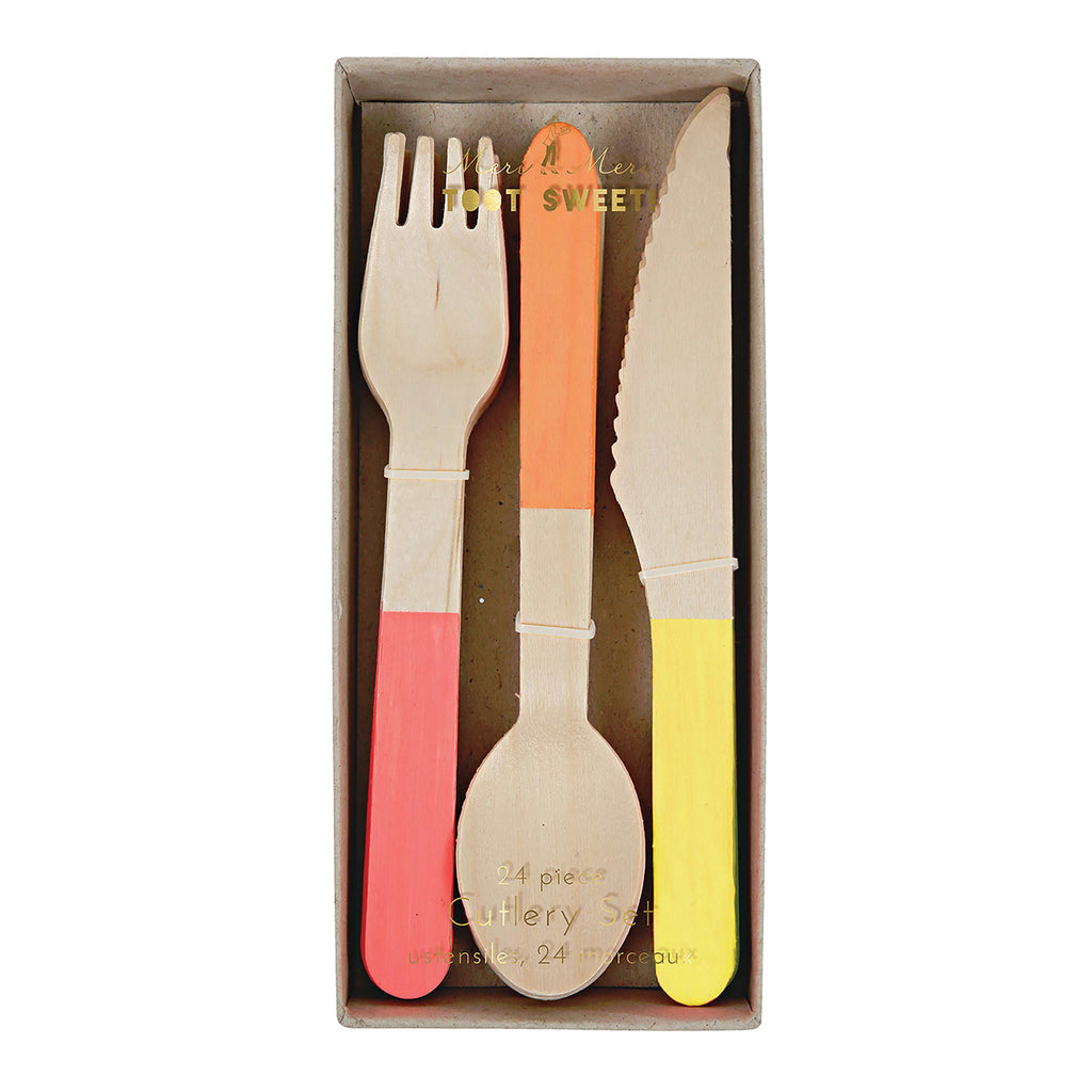 Neon Citrus Wooden Cutlery