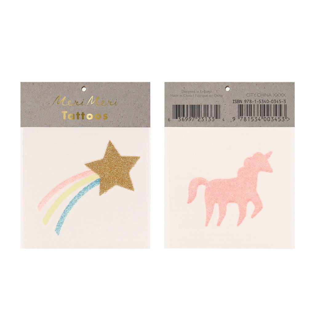 Star and Unicorn Tattoos by Meri Meri