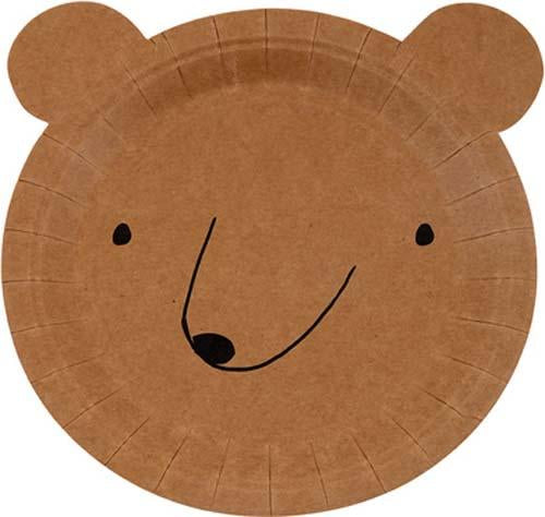 Meri Meri party supplies bear paper plate part of the Let's Explore Collection.