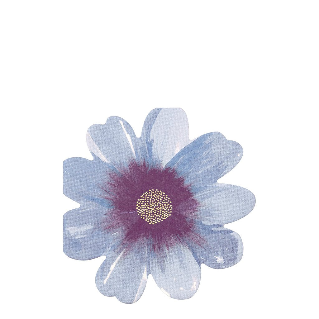 Meri Meri party supplies flower napkin blue purple